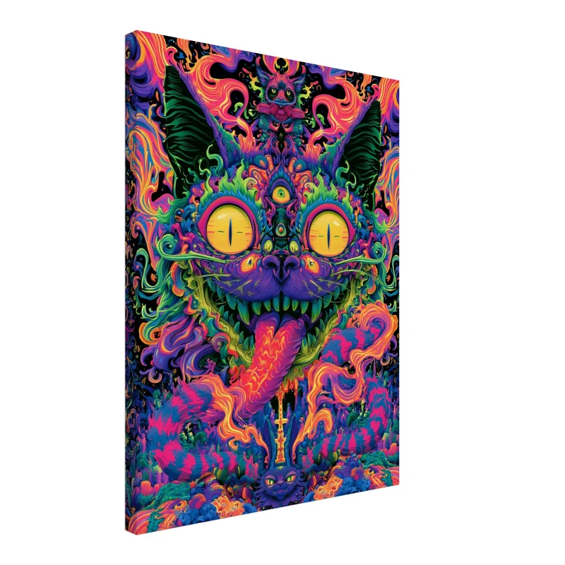 Psychedelische Katze der Träume Leinwand