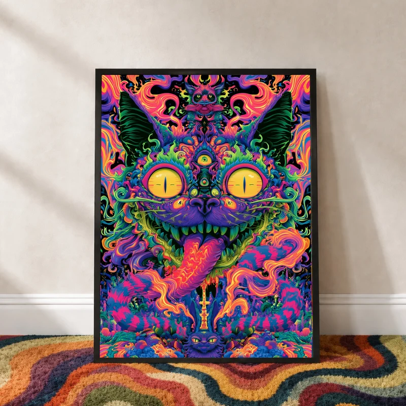 Psychedelische Katze der Träume Poster