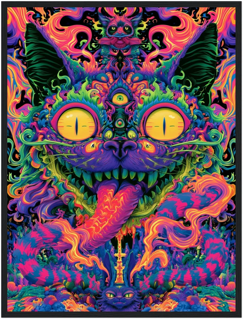 Psychedelische Katze der Träume Poster