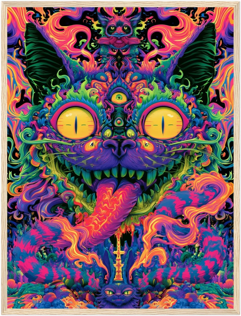 Psychedelische Katze der Träume Poster