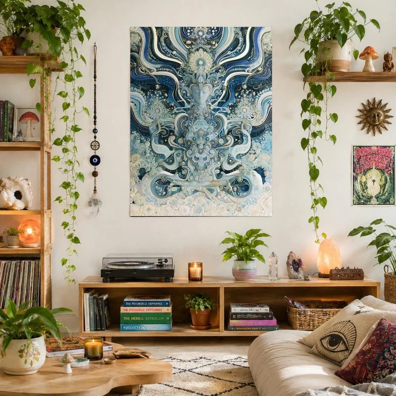 Meditierendes Götterblau Leinwand