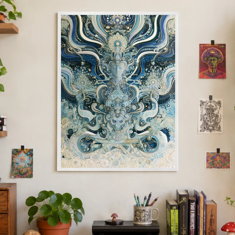Meditierendes Götterblau Poster