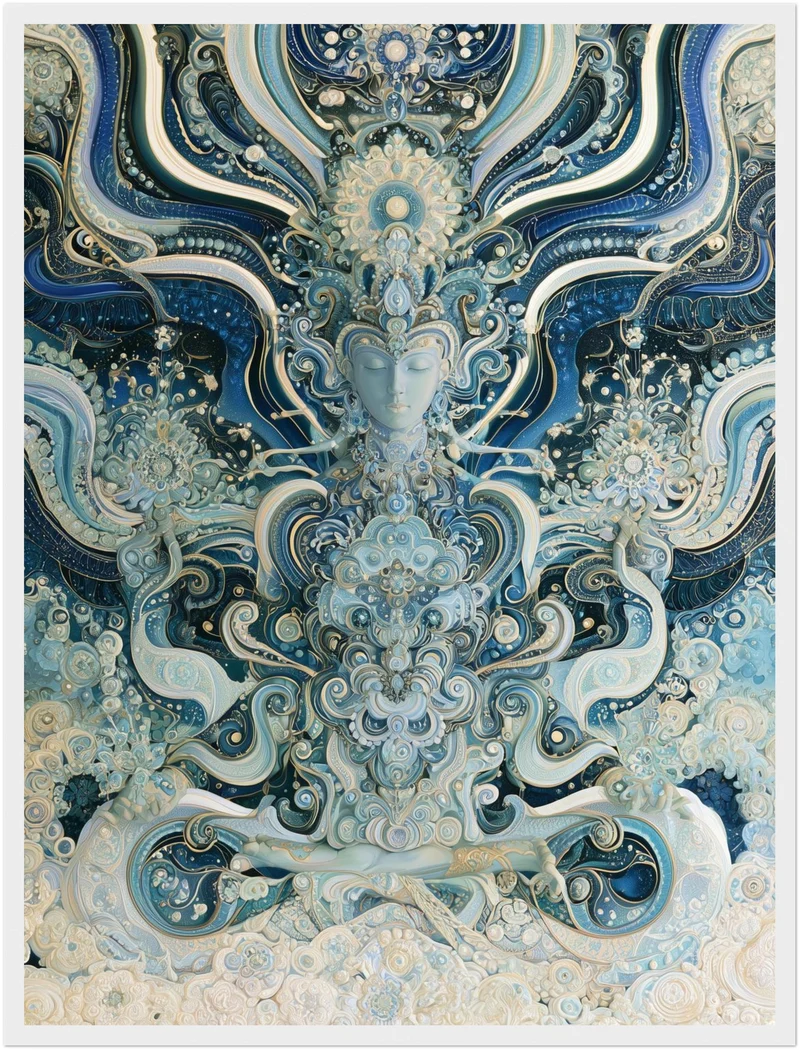 Meditierendes Götterblau Poster