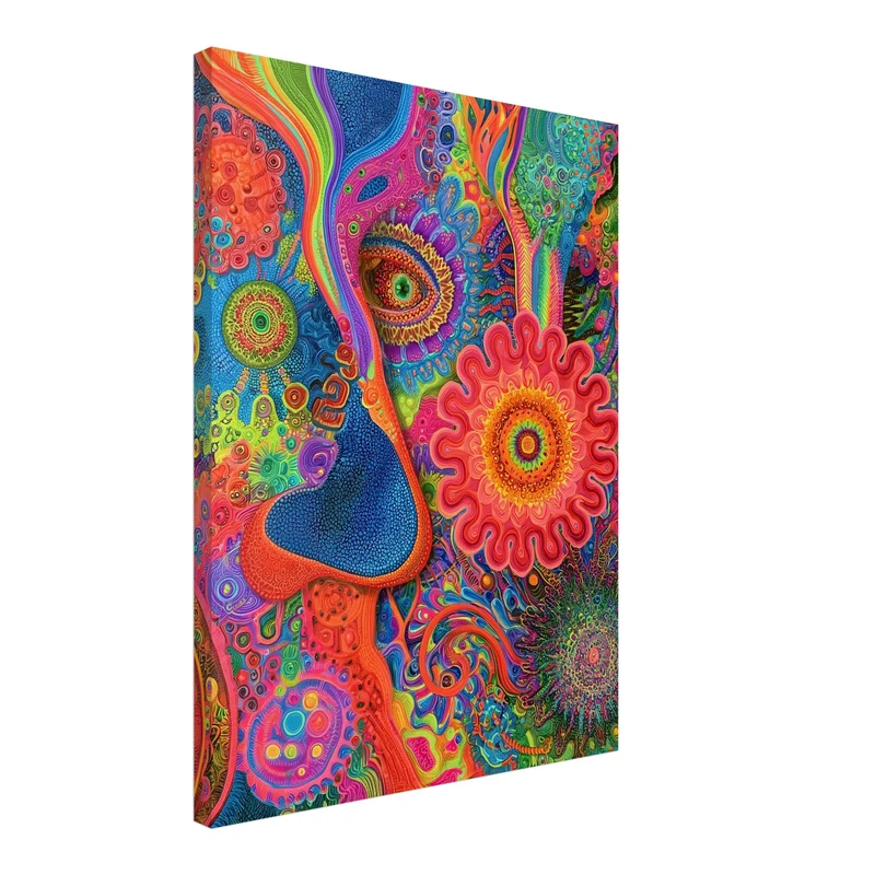 Psychedelisches Augenblüten Mandala Leinwand