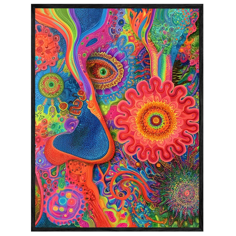 Psychedelisches Augenblüten Mandala Leinwand