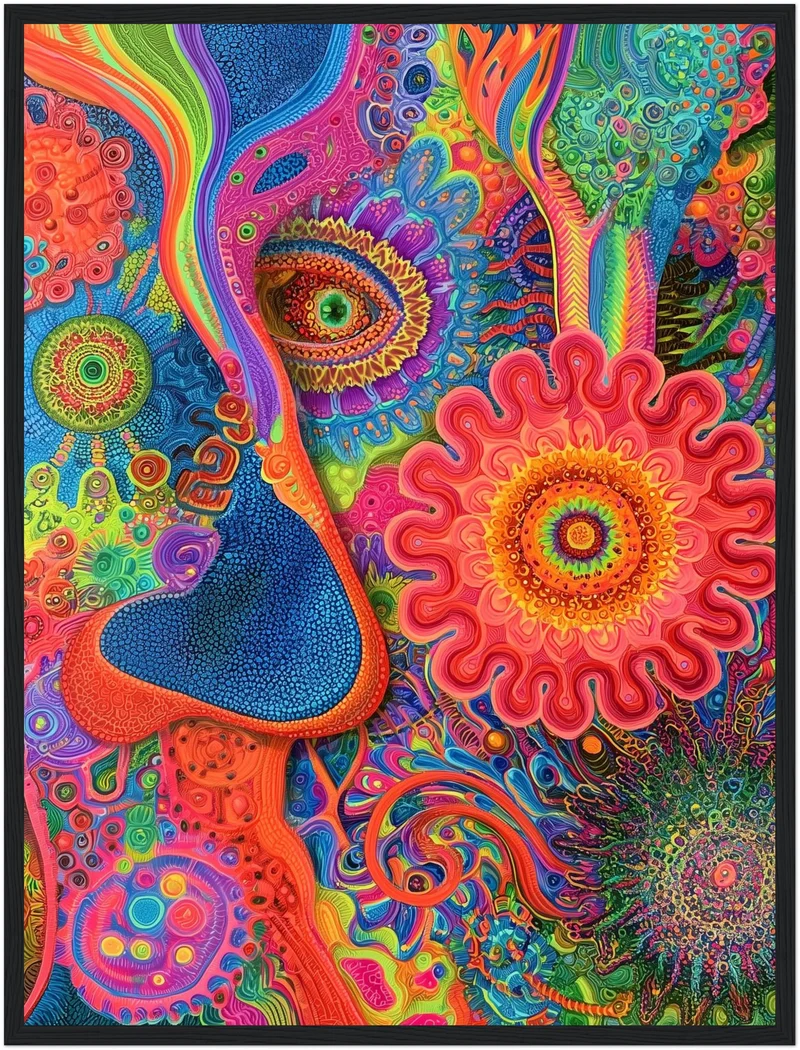 Psychedelisches Augenblüten Mandala Poster