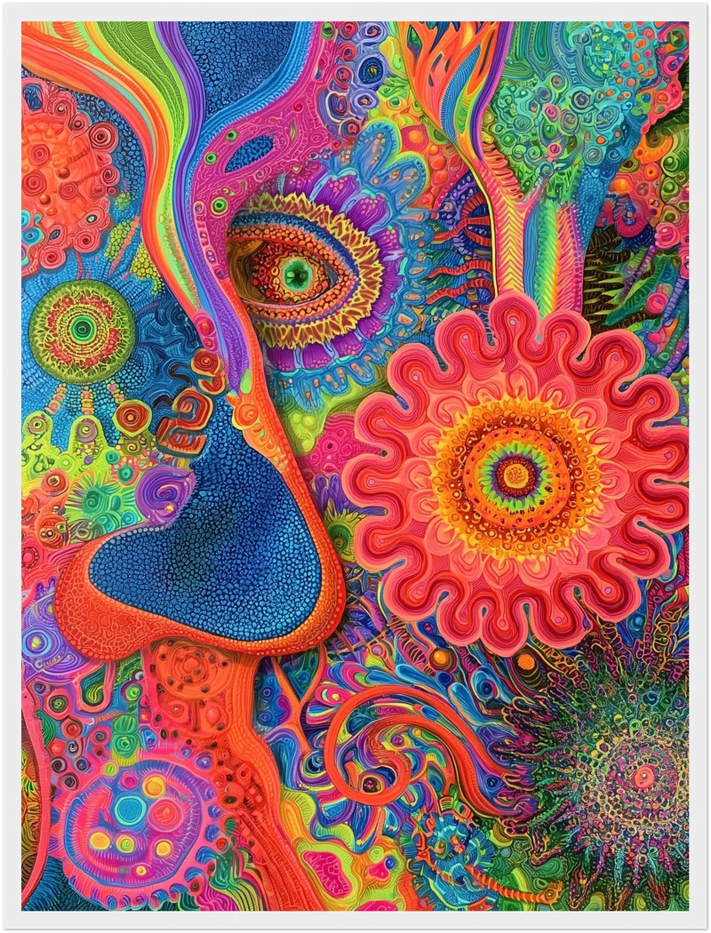 Psychedelisches Augenblüten Mandala Poster
