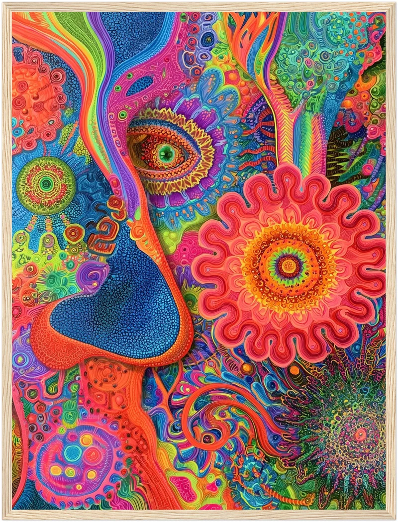 Psychedelisches Augenblüten Mandala Poster