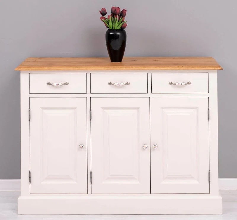 Sideboard aus Massivholz | Konsolenschrank mit drei Schubladen