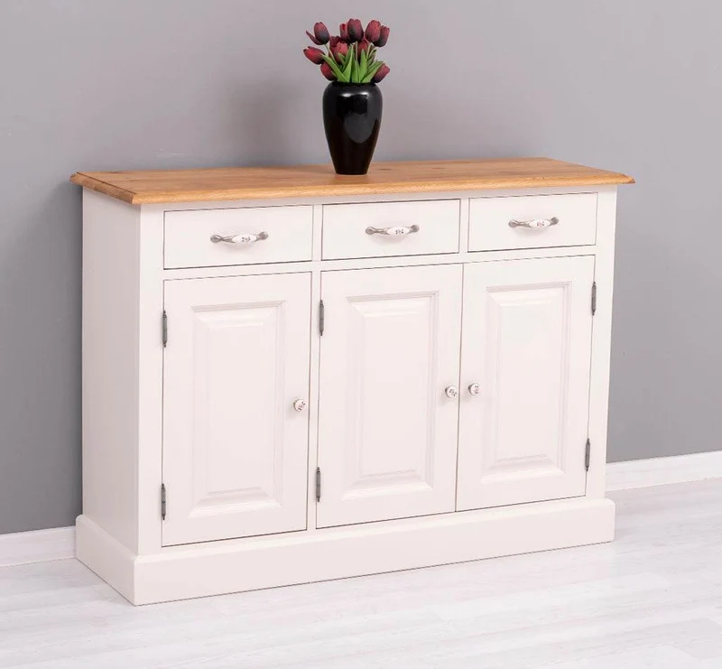 Sideboard aus Massivholz | Konsolenschrank mit drei Schubladen