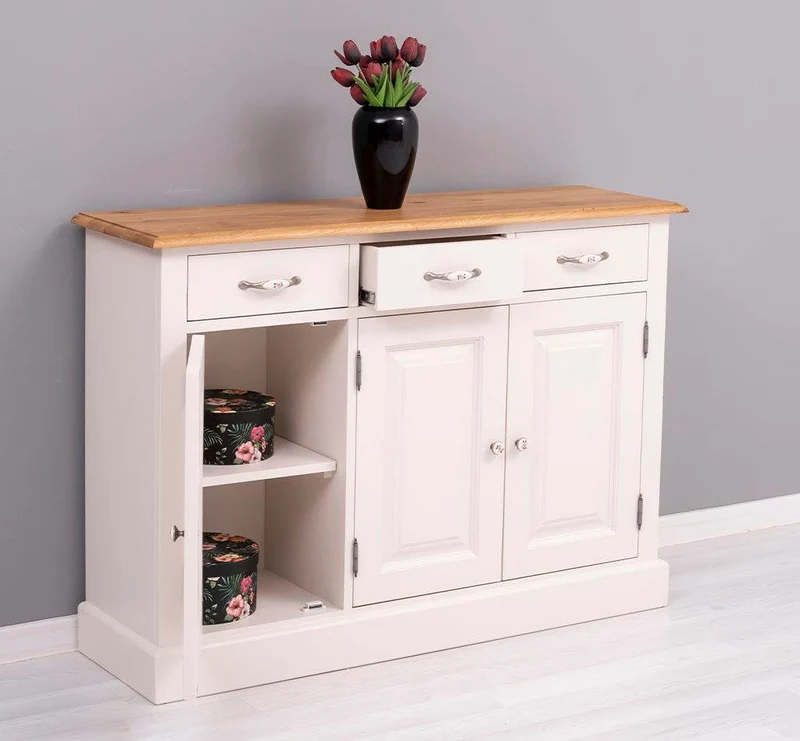 Sideboard aus Massivholz | Konsolenschrank mit drei Schubladen