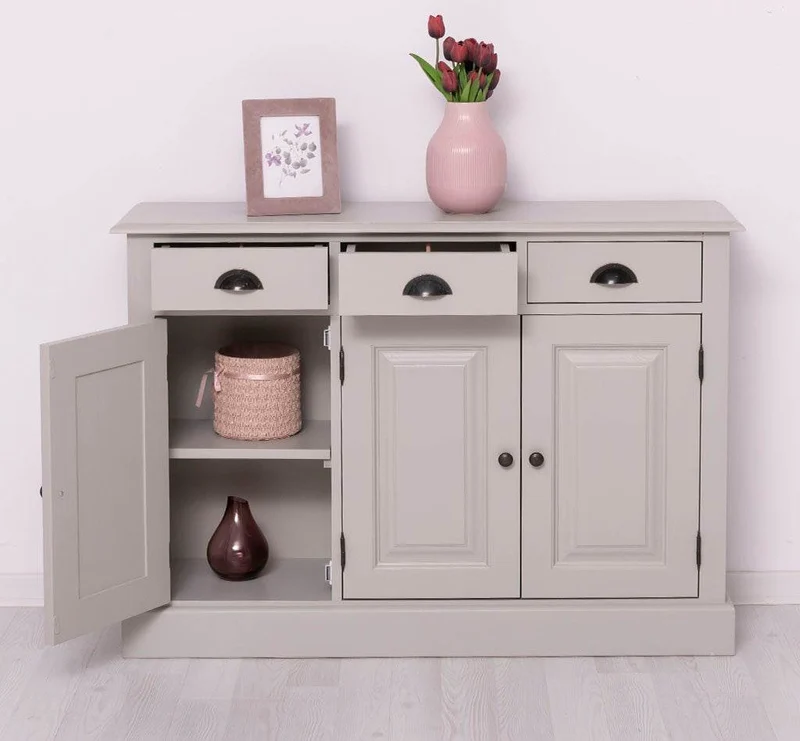 Sideboard aus Massivholz | Konsolenschrank mit drei Schubladen