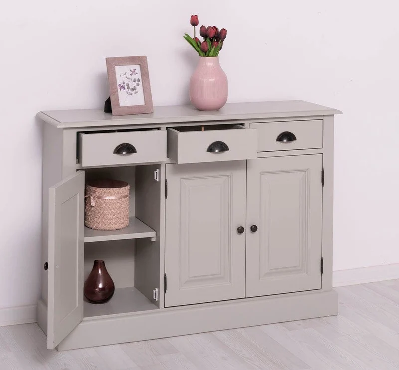 Sideboard aus Massivholz | Konsolenschrank mit drei Schubladen