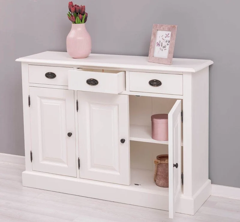 Sideboard aus Massivholz | Konsolenschrank mit drei Schubladen