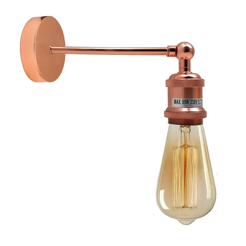Industrielle Retro Wandleuchte Gold Rose E27 Fassung ~1779