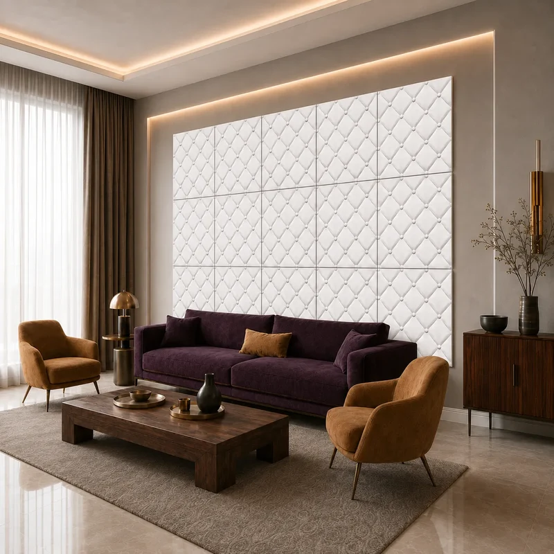 SOFT BUTTONS Polystyrene Wall Art – 3D Decorative Panels Model 03