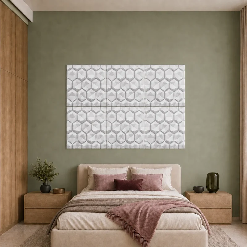 HEXAGON Polystyrene Wall Art – 3D Decorative Panels Model 08
