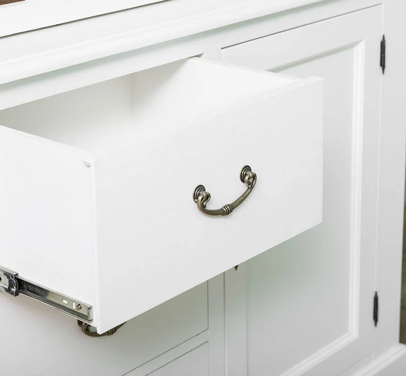Geschirrschrank aus Massivholz | Vitrine | 2-teilig mit Schubladen