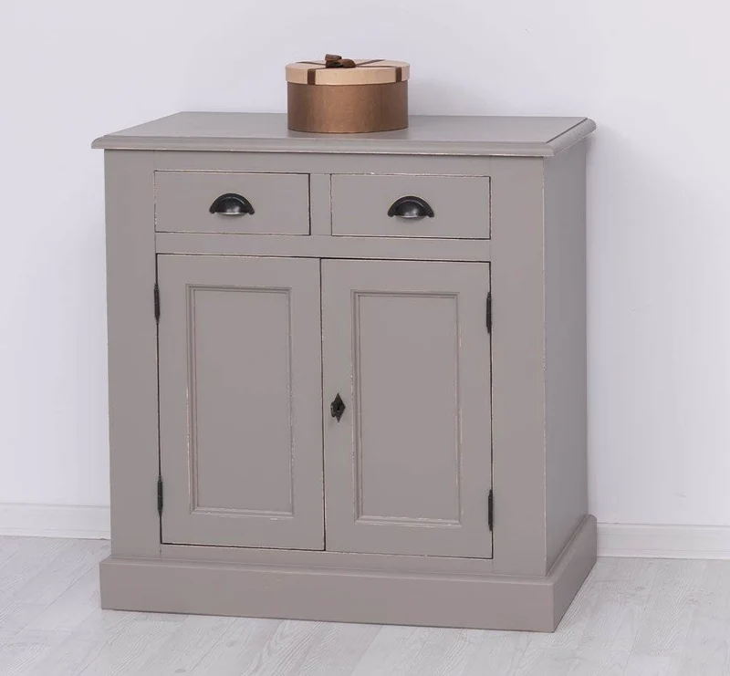 Schmaler Geschirrschrank aus Massivholz | 2-teilig | 3 Türen | 2 Schubladen