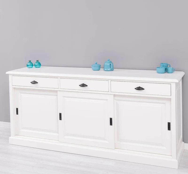 Kommode aus Massivholz | Sideboard mit 3 Schubladen und 3 Schiebetüren