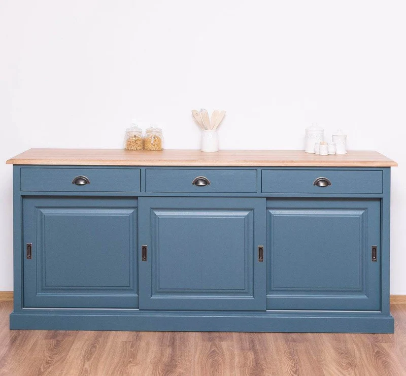 Kommode aus Massivholz | Sideboard mit 3 Schubladen und 3 Schiebetüren