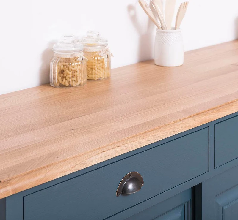 Kommode aus Massivholz | Sideboard mit 3 Schubladen und 3 Schiebetüren