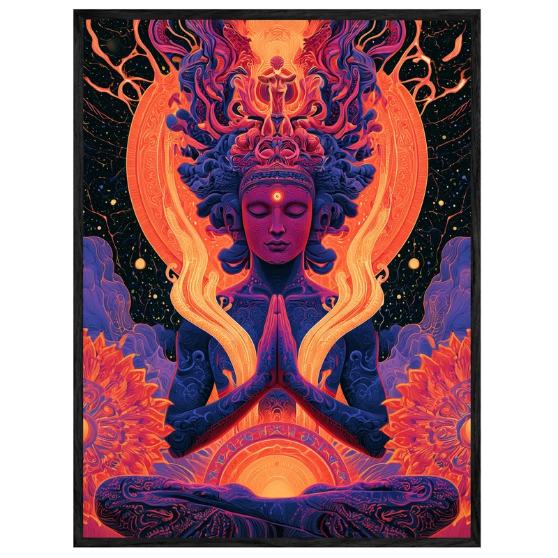 Meditierende Göttin mit Lotus Leinwand