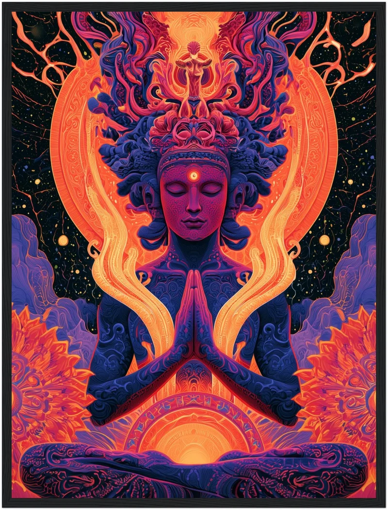 Meditierende Göttin mit Lotus Poster