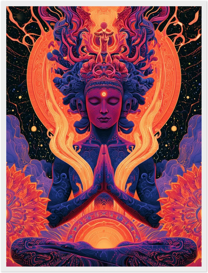 Meditierende Göttin mit Lotus Poster