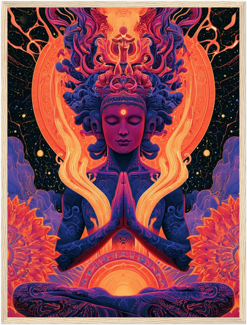 Meditierende Göttin mit Lotus Poster