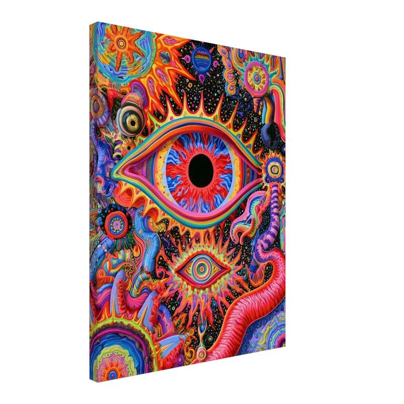 Buntes Auge mit Wimpernkranz Leinwand