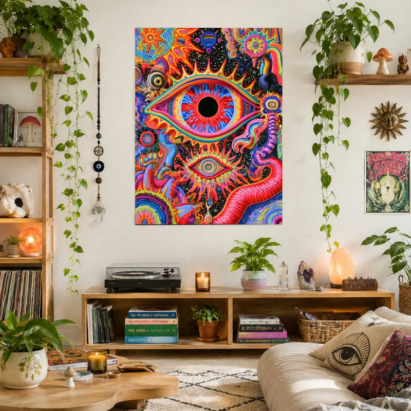 Buntes Auge mit Wimpernkranz Leinwand