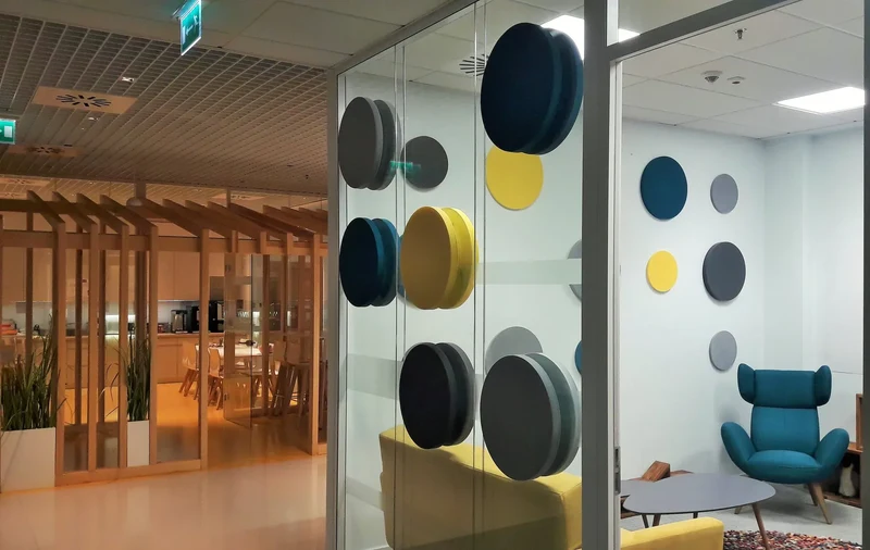 Decorative Glass Wall Panels - Acoustic Dot L