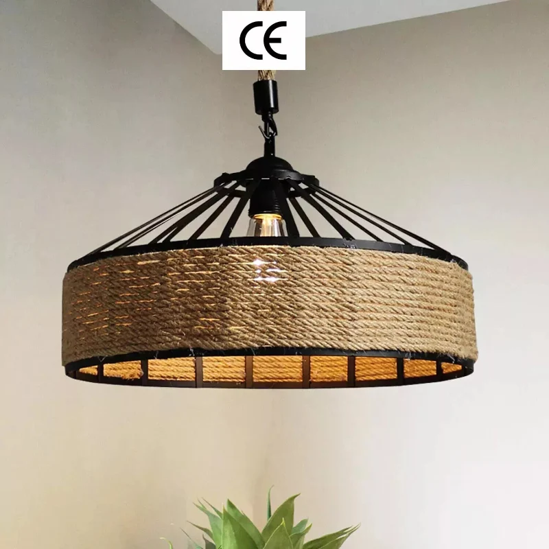 Hanfseil Pendelleuchte Ø30cm Höhenverstellbar~2936