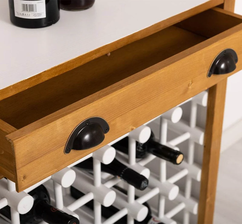 Großes Weinregal aus Massivholz mit Platz für 36 Flaschen