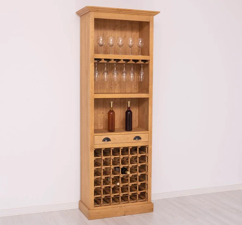 Großes Weinregal aus Massivholz mit Platz für 36 Flaschen