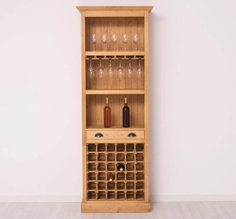 Großes Weinregal aus Massivholz mit Platz für 36 Flaschen