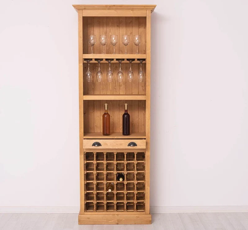 Großes Weinregal aus Massivholz mit Platz für 36 Flaschen