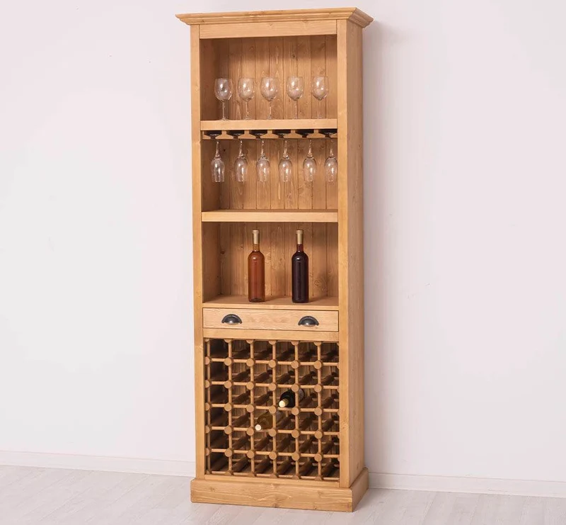 Großes Weinregal aus Massivholz mit Platz für 36 Flaschen