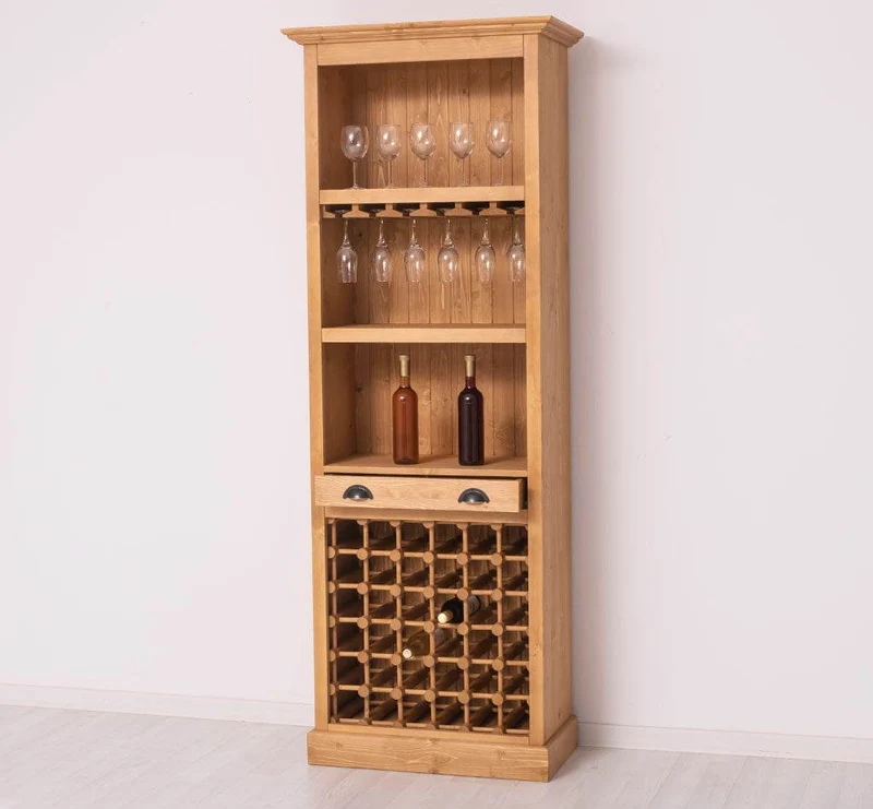 Großes Weinregal aus Massivholz mit Platz für 36 Flaschen