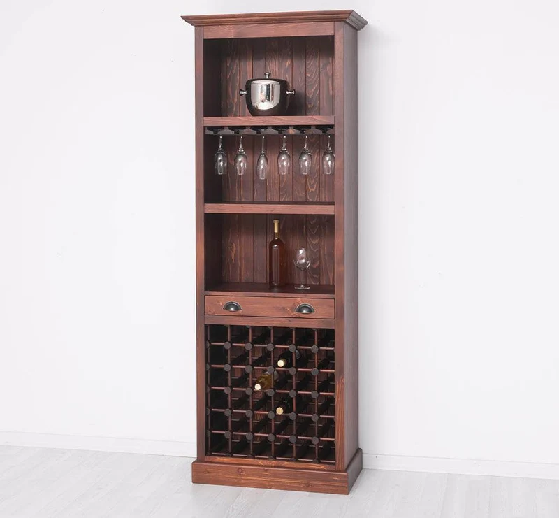 Großes Weinregal aus Massivholz mit Platz für 36 Flaschen