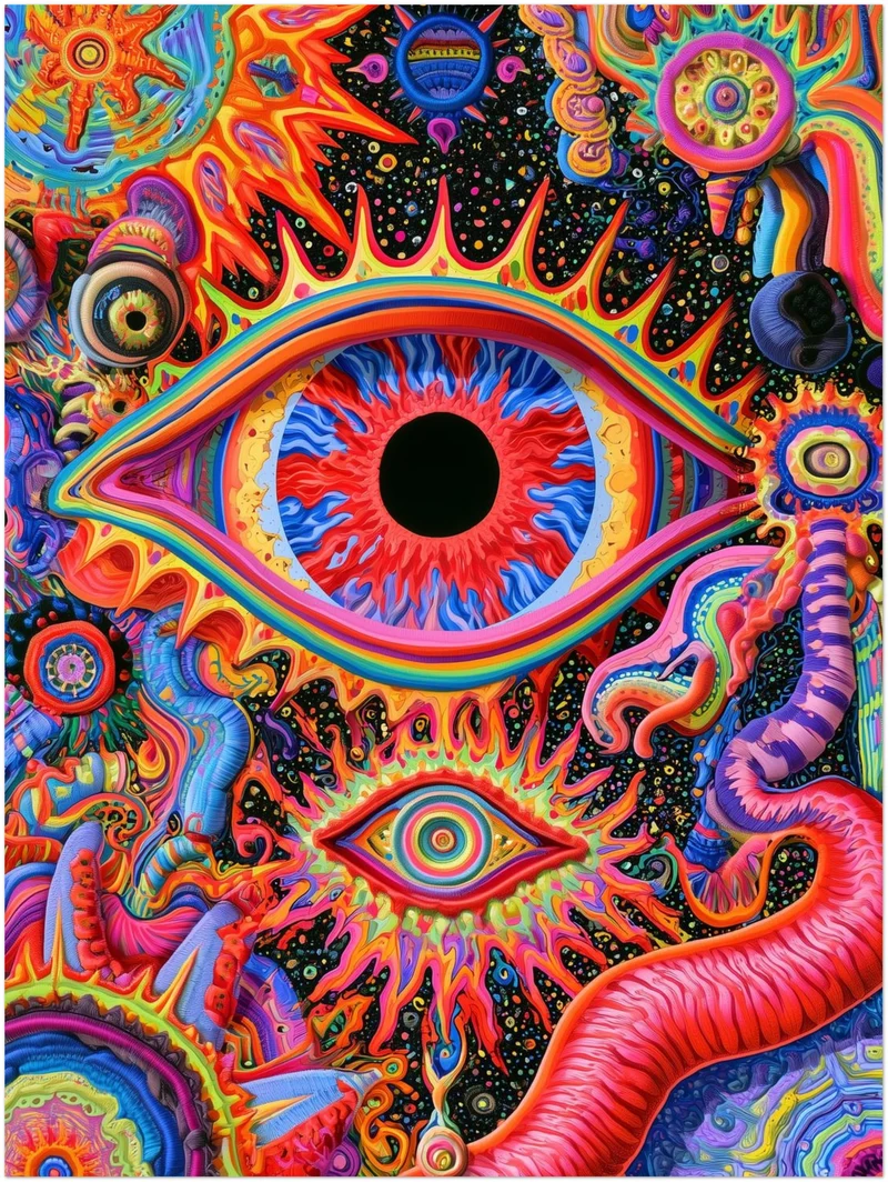 Buntes Auge mit Wimpernkranz Poster