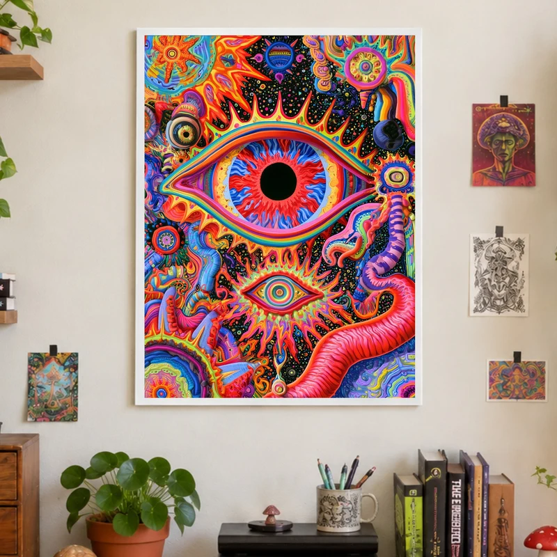Buntes Auge mit Wimpernkranz Poster