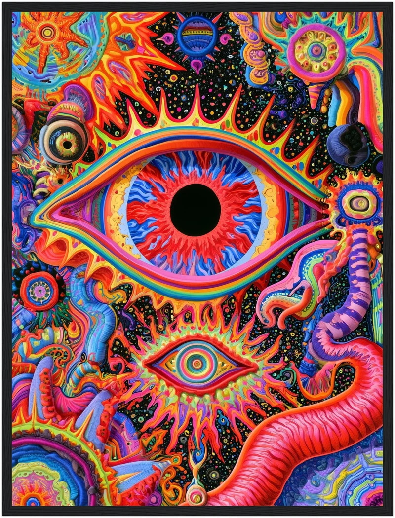 Buntes Auge mit Wimpernkranz Poster