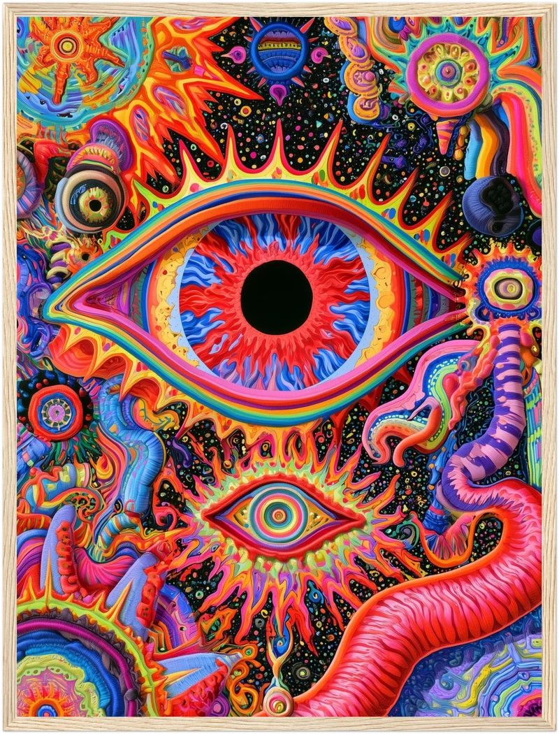 Buntes Auge mit Wimpernkranz Poster