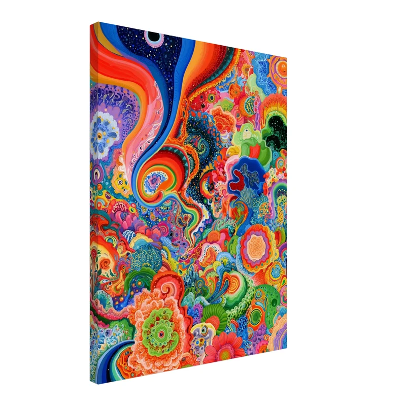 Psychedelische Farbwellen Leinwand