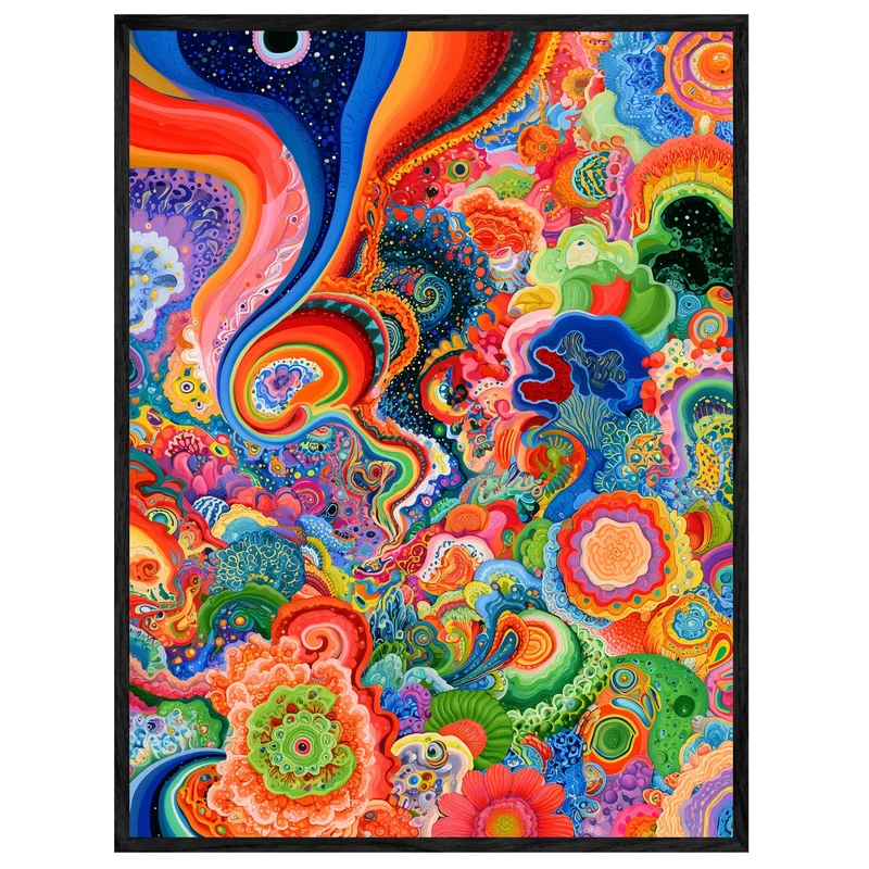 Psychedelische Farbwellen Leinwand