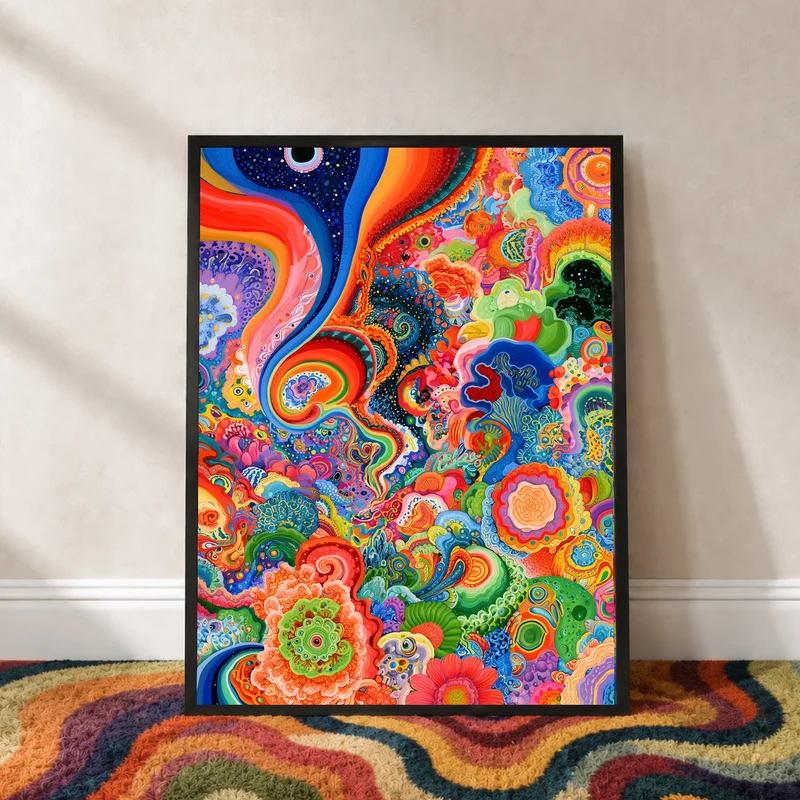 Psychedelische Farbwellen Poster