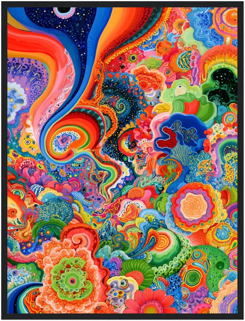 Psychedelische Farbwellen Poster