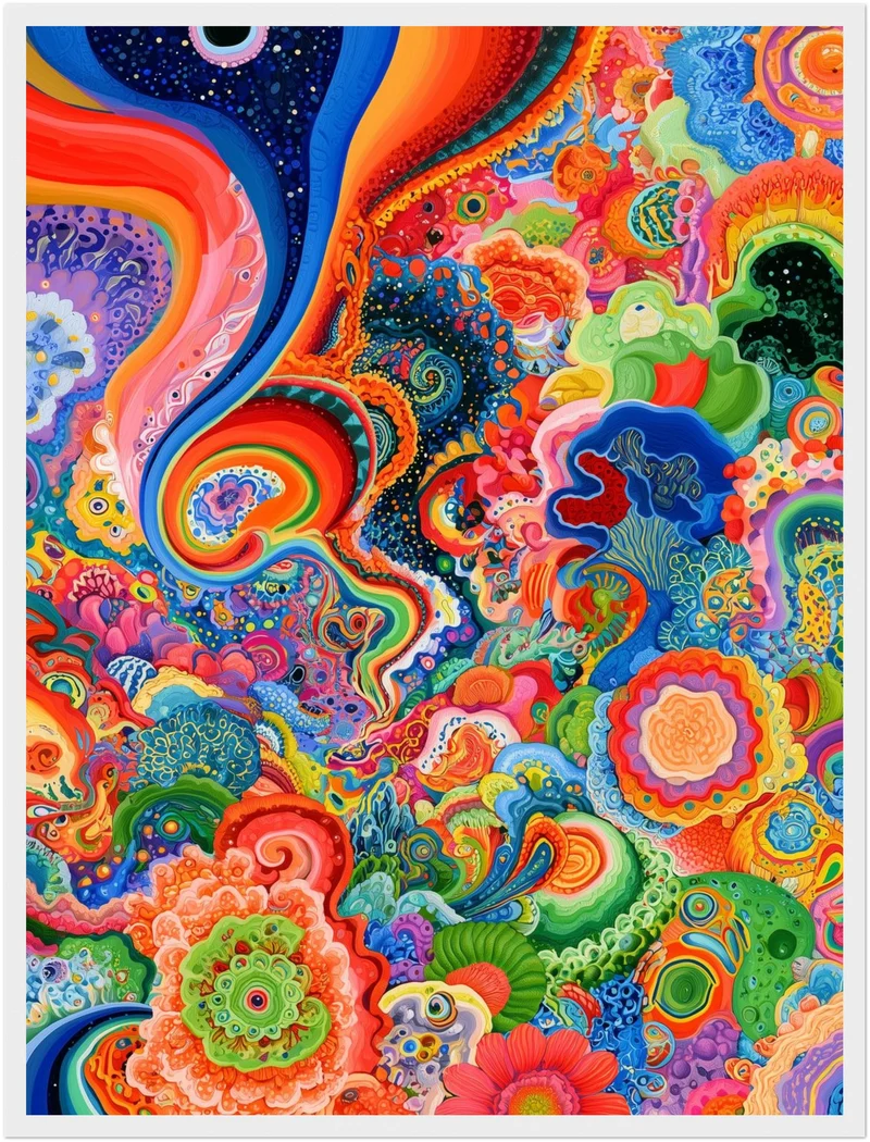 Psychedelische Farbwellen Poster